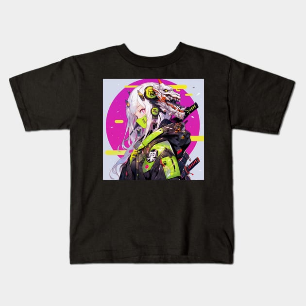 Anime Cyborg Warrior Kids T-Shirt by taoistviking